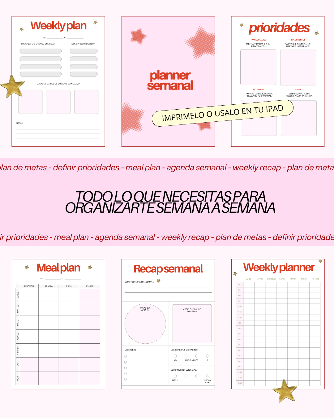Weekly planner 📋⭐💗 - El planner semanal de las girlies