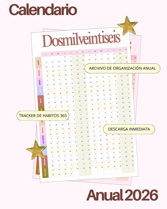 Calendario Anual Digital – Trackea tus hábitos & visualiza tu año ✨